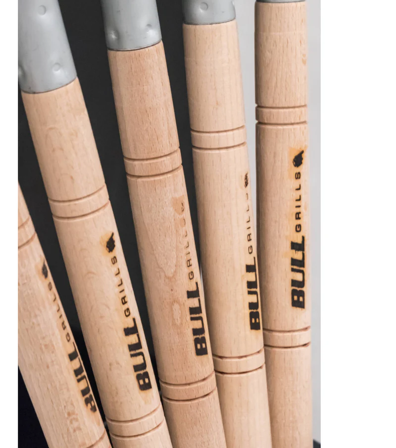 Bull BBQ Branded Professional Pizza Tools Kit with Black Powder Coated Stand