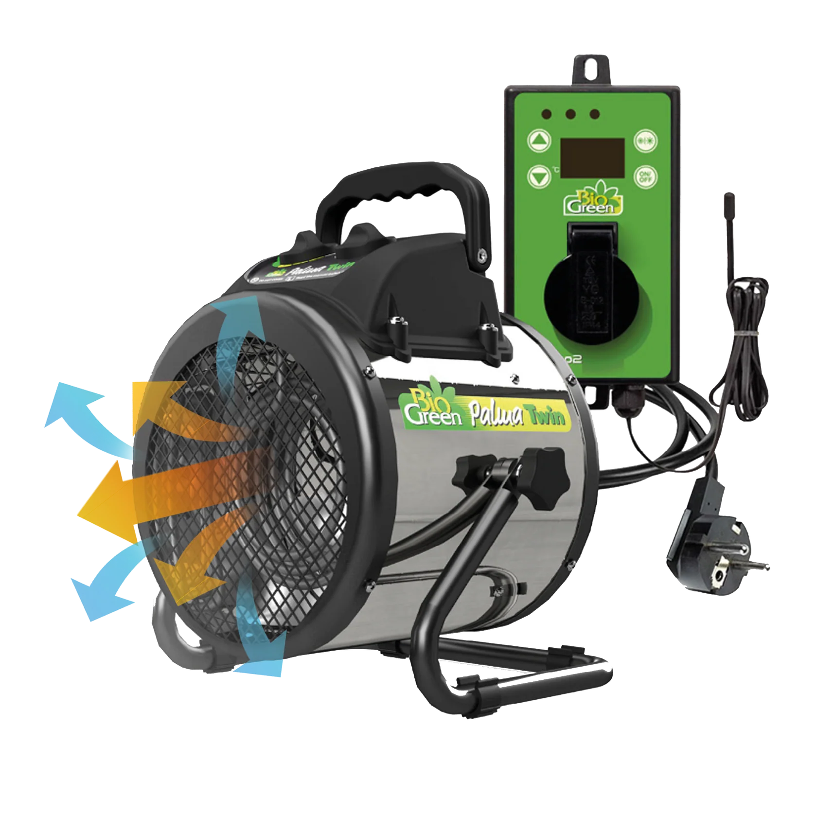 Siltumnīcas sildītājs “Palma Twin” ar digitālo termostatu 1000W/2000W