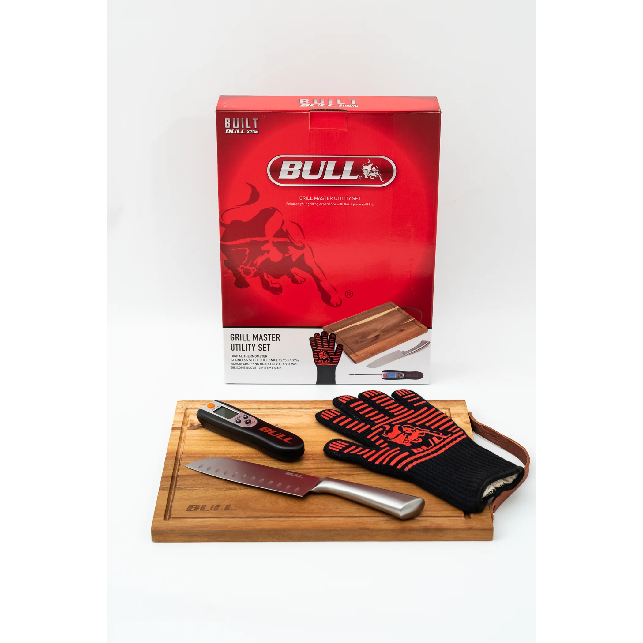 Bull BBQ Grill Master Utility Set (4-Piece BBQ Tool Set)