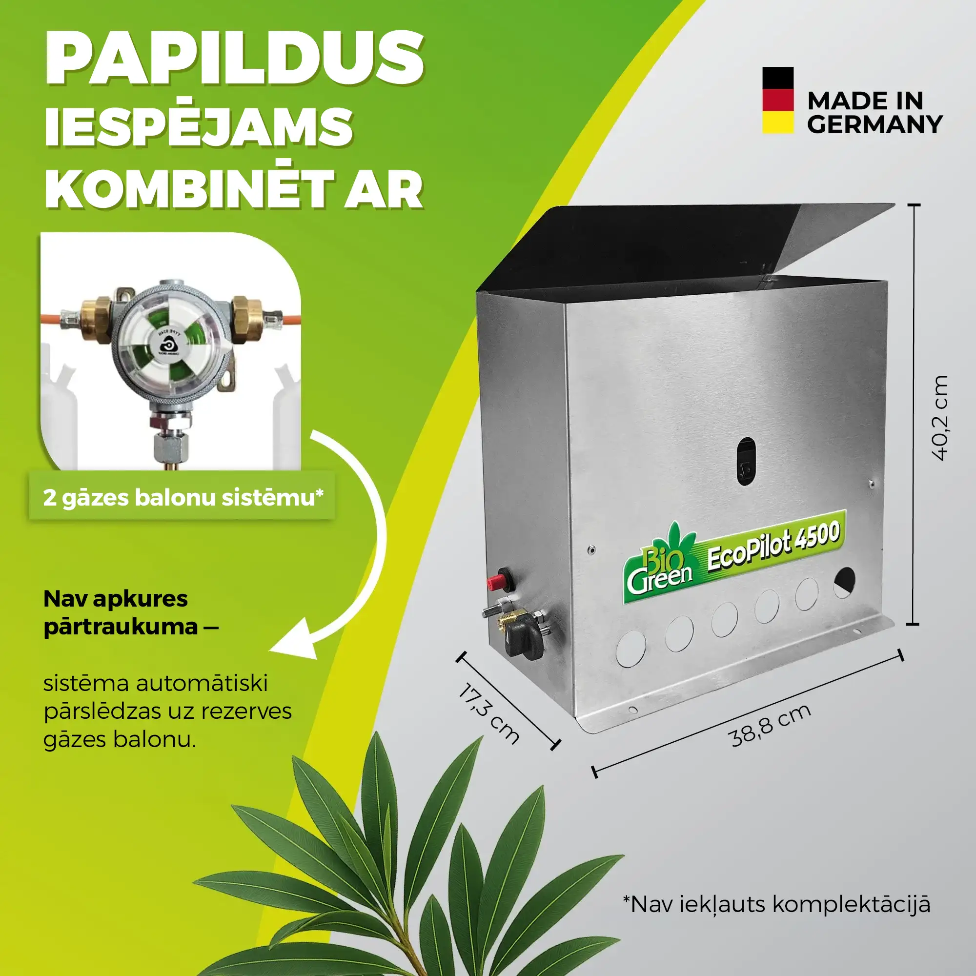 Gas greenhouse heating "Ecopilot" and frost guard with 4500 watts