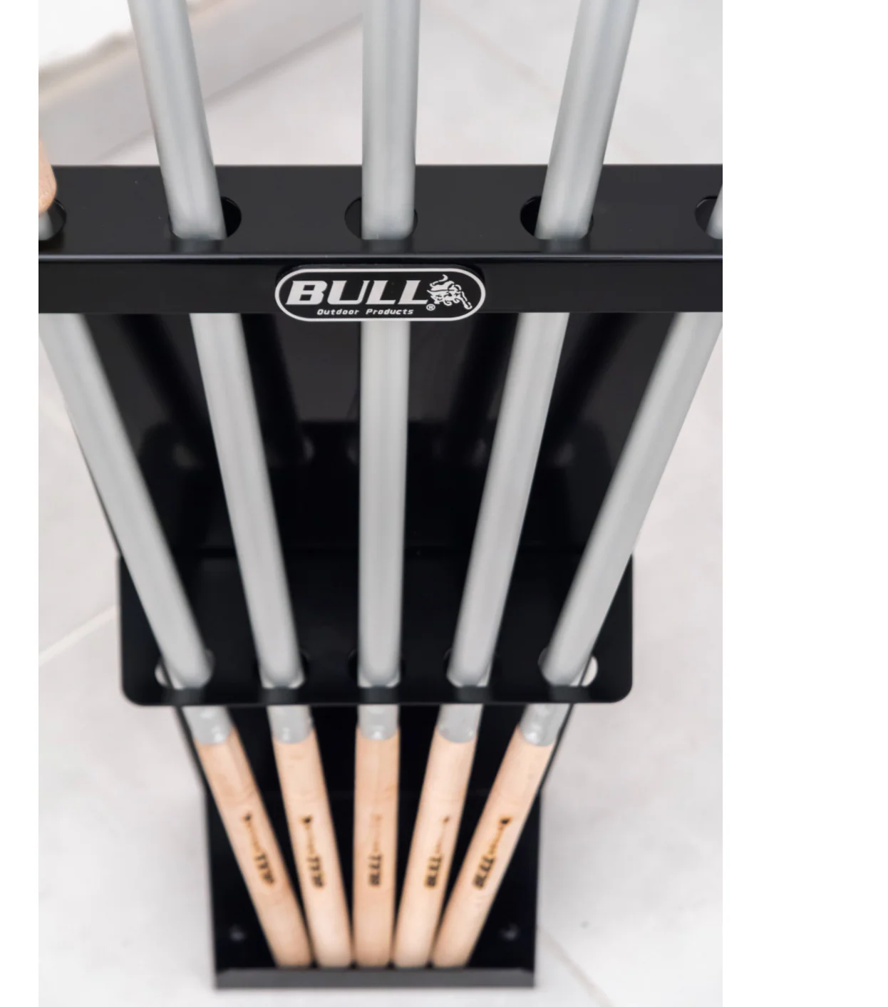 Bull BBQ Branded Professional Pizza Tools Kit with Black Powder Coated Stand